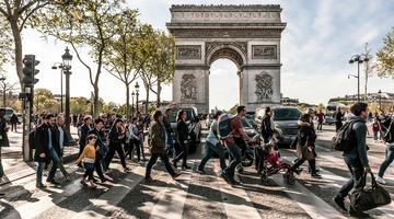 Pedestrians in Paris, France