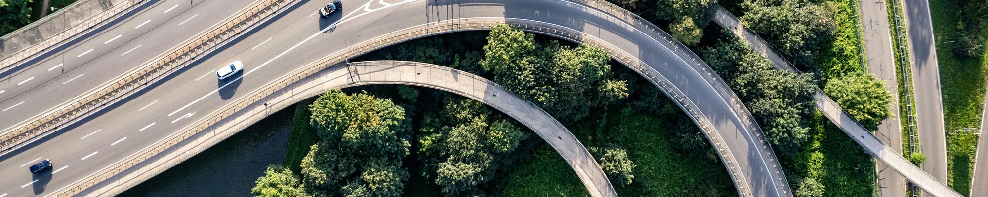 Aerial image of highway